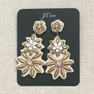 J. Crew Golden Blossom Statement Earrings